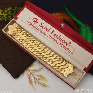 1 Gram Gold Plated Cool Design Superior Quality Pokal Bracelet For Men - Style C600