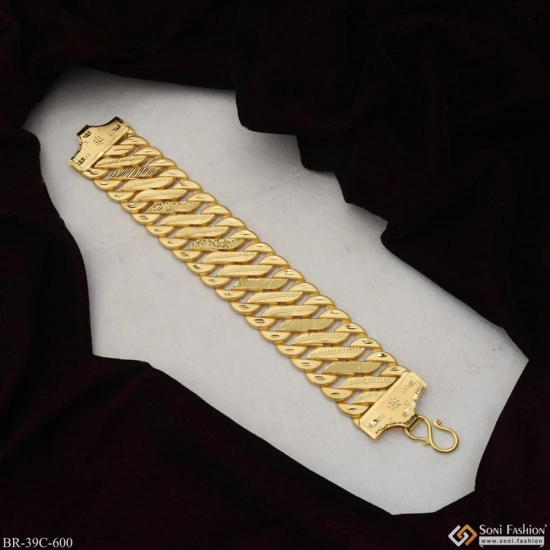 1 Gram Gold Plated Cool Design Superior Quality Pokal Bracelet For Men - Style C600