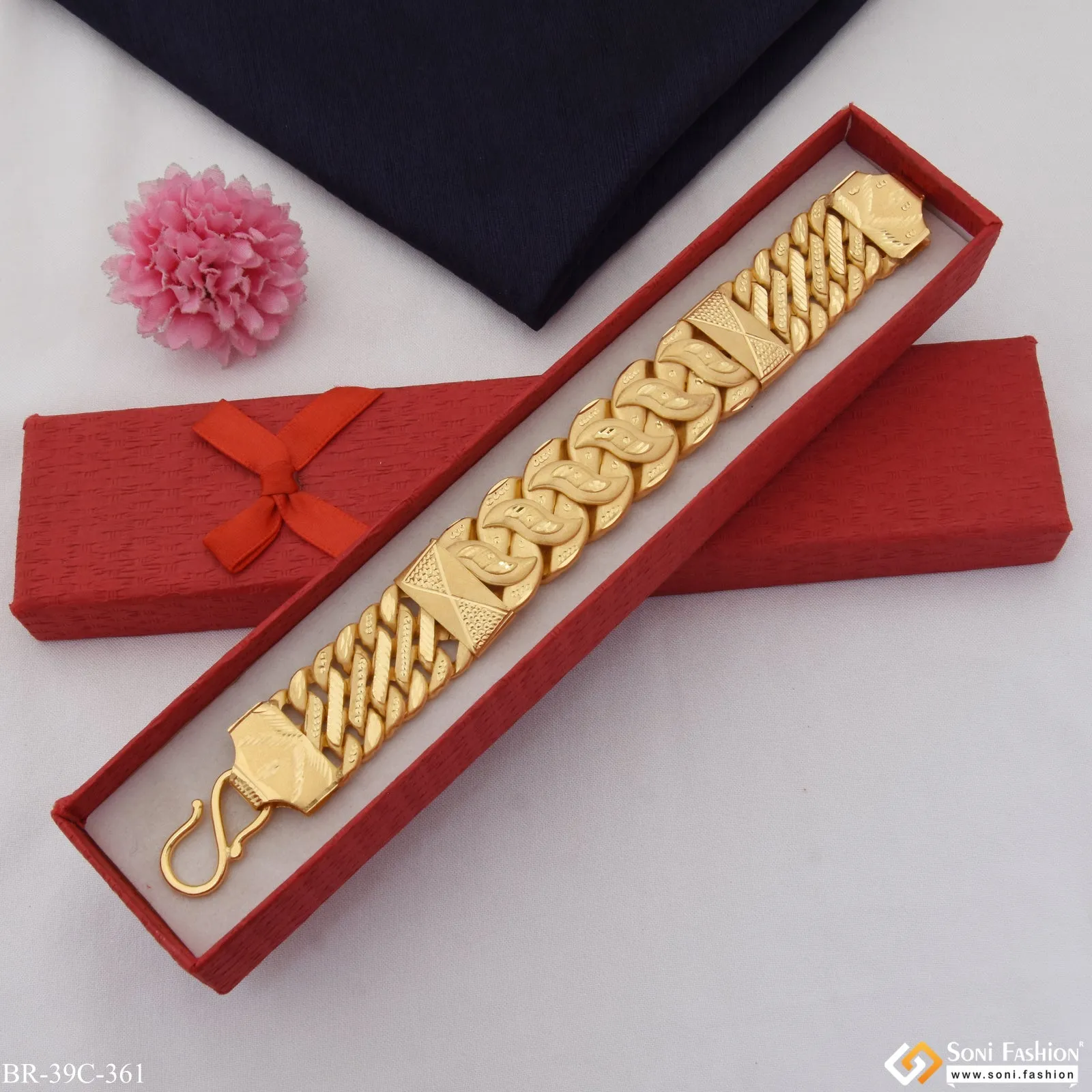 1 Gram Gold Plated Elegant Design Pokal Bracelet for Men - Style C361