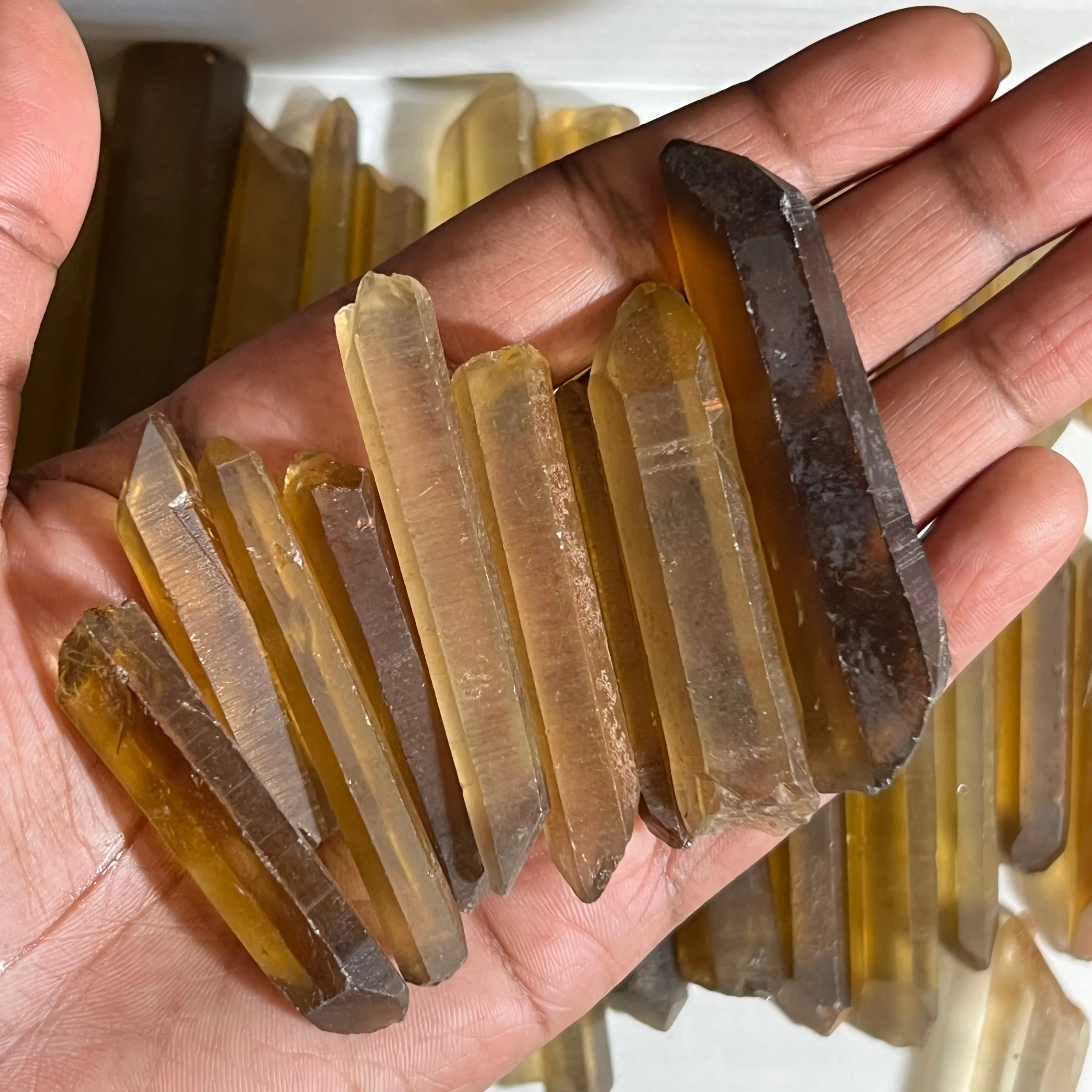 1 Small Natural Zambian Citrine wand, Citrine Quartz From Mansa, Zambia, Citrine Points