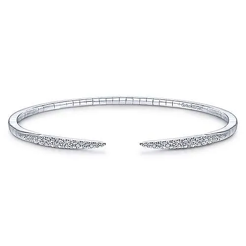 14K Rose Gold Split Diamond Spike Bangle