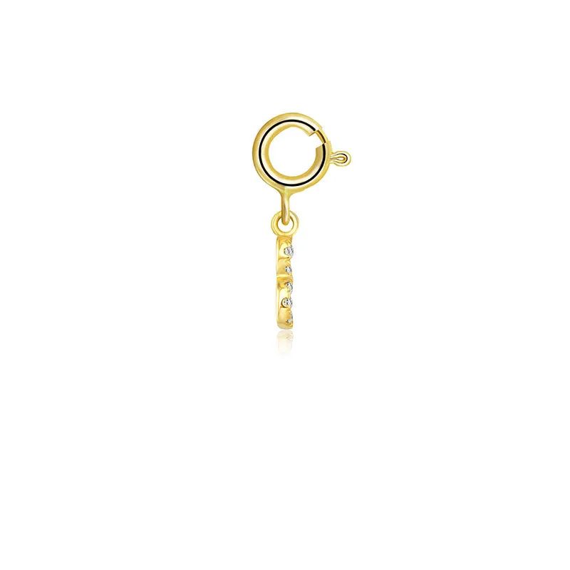 18k Gold Letter "B" Diamond Charms