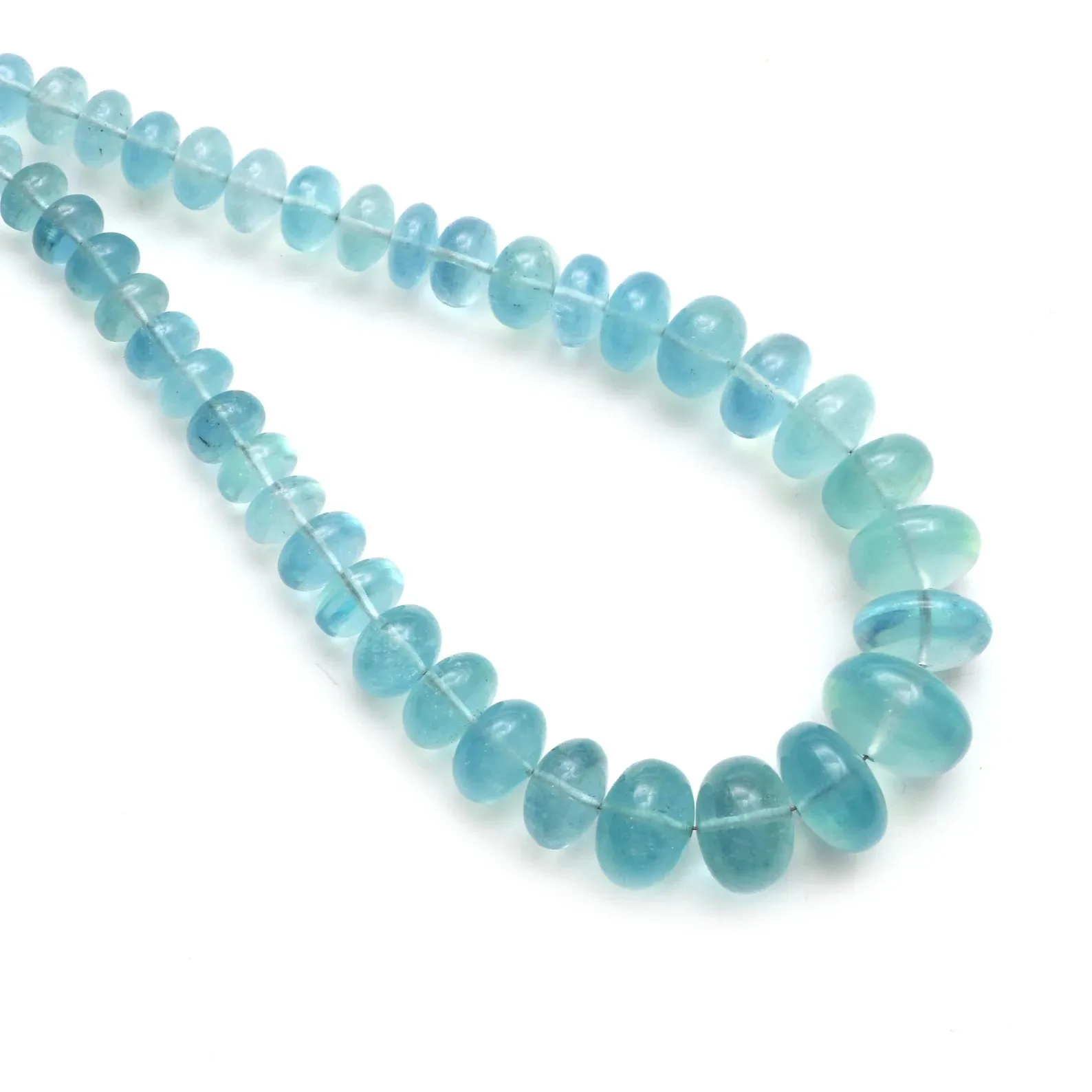 5.5 mm to 20.5 mm Natural Aquamarine Smooth Rondelle Shape Beads
