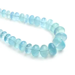5.5 mm to 20.5 mm Natural Aquamarine Smooth Rondelle Shape Beads