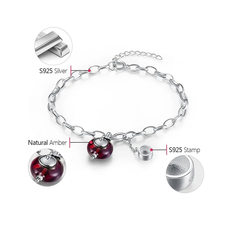925 Sterling Silver  Vintage Cute Teapot Bracelets for Women