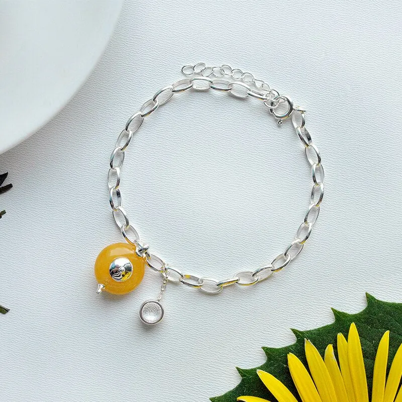 925 Sterling Silver  Vintage Cute Teapot Bracelets for Women
