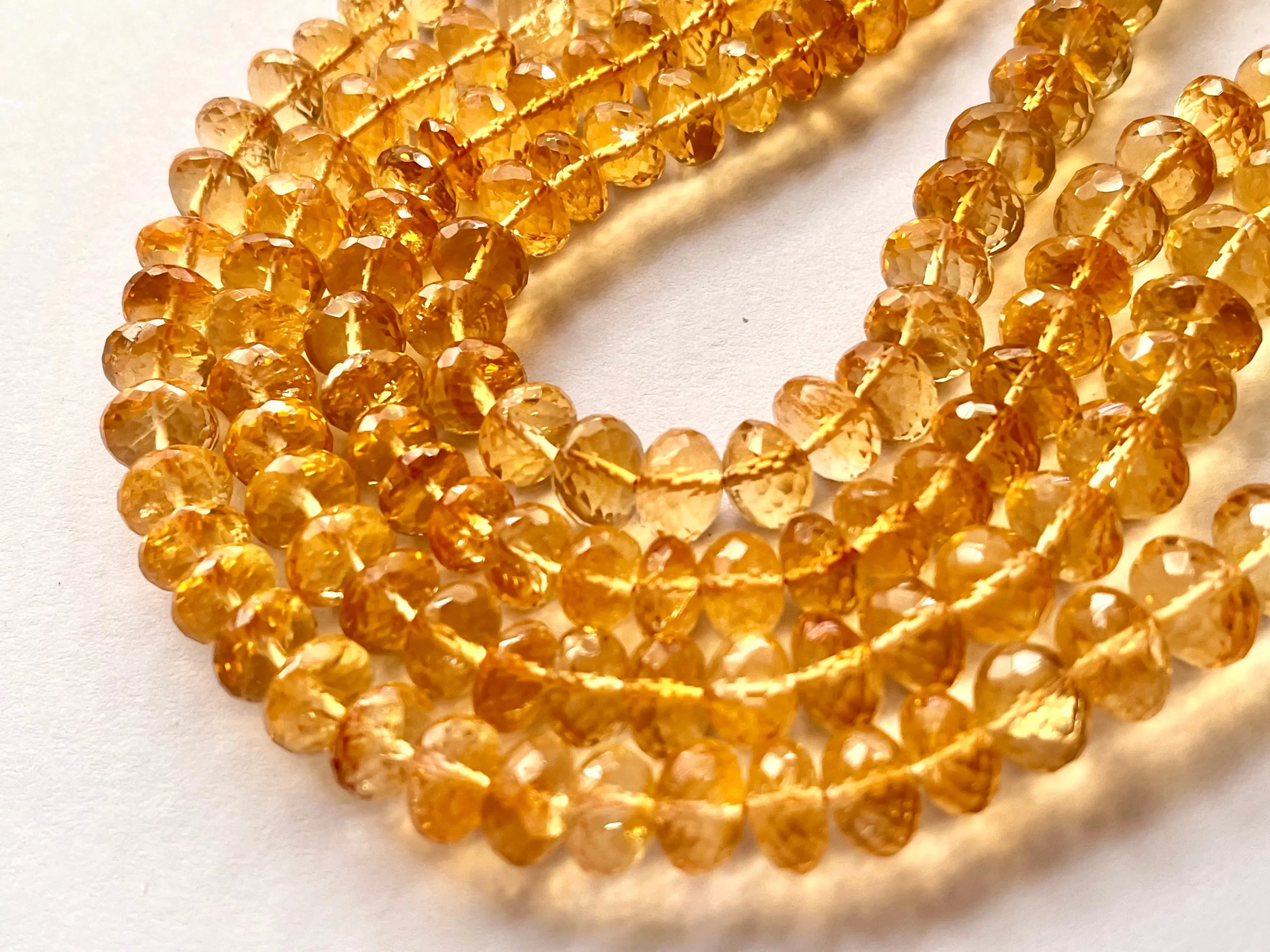 AAA Citrine faceted Rondelle Beads