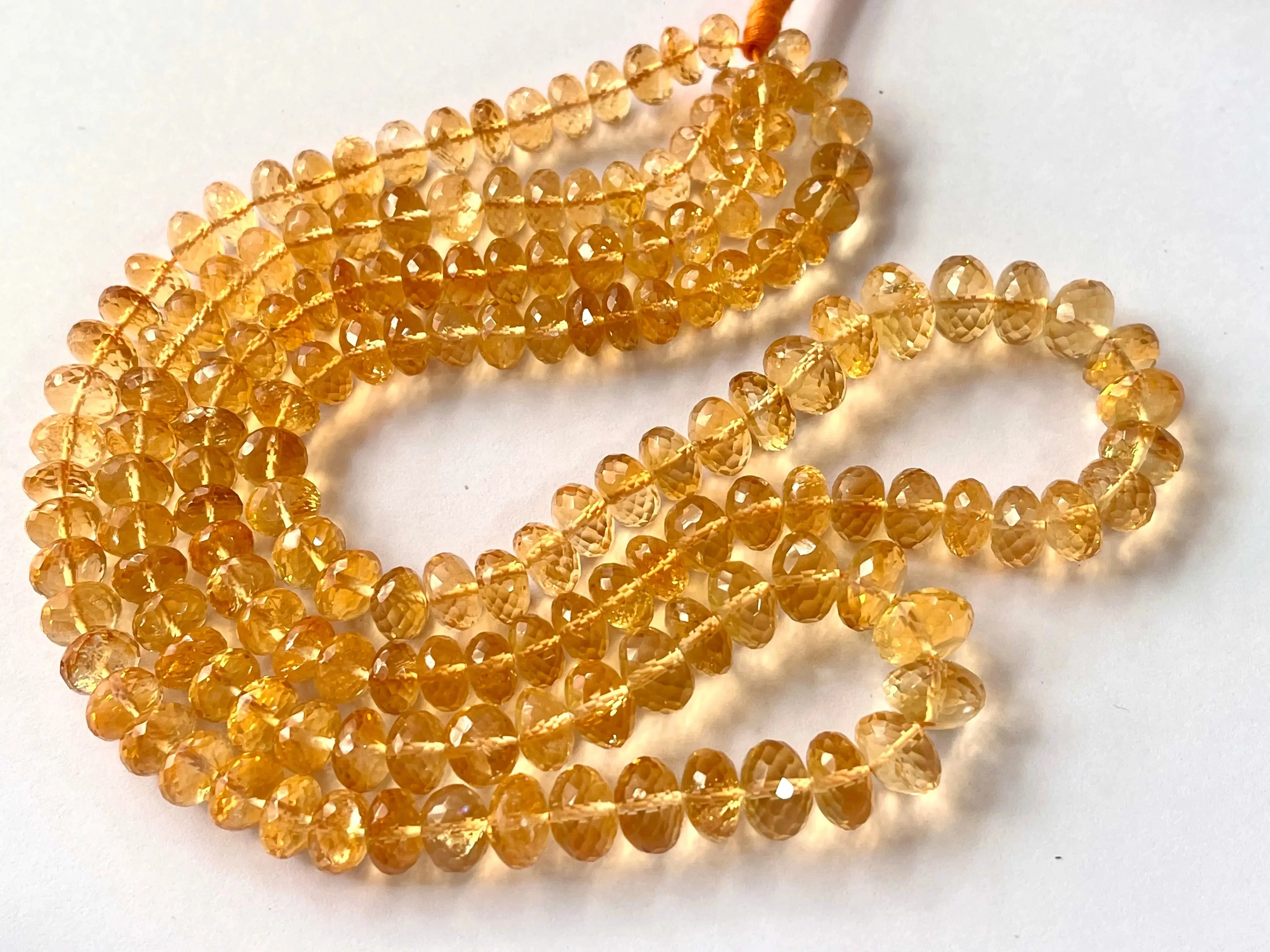 AAA Citrine faceted Rondelle Beads