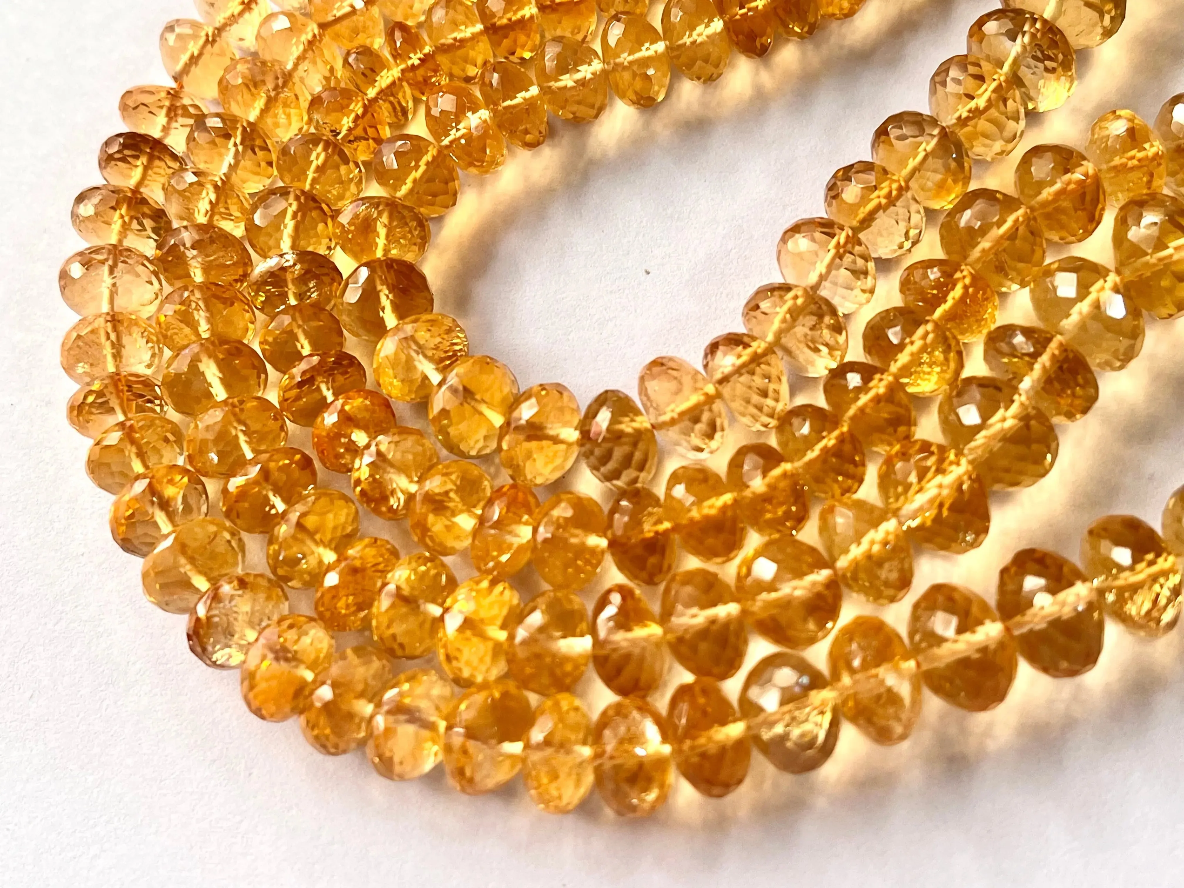 AAA Citrine faceted Rondelle Beads