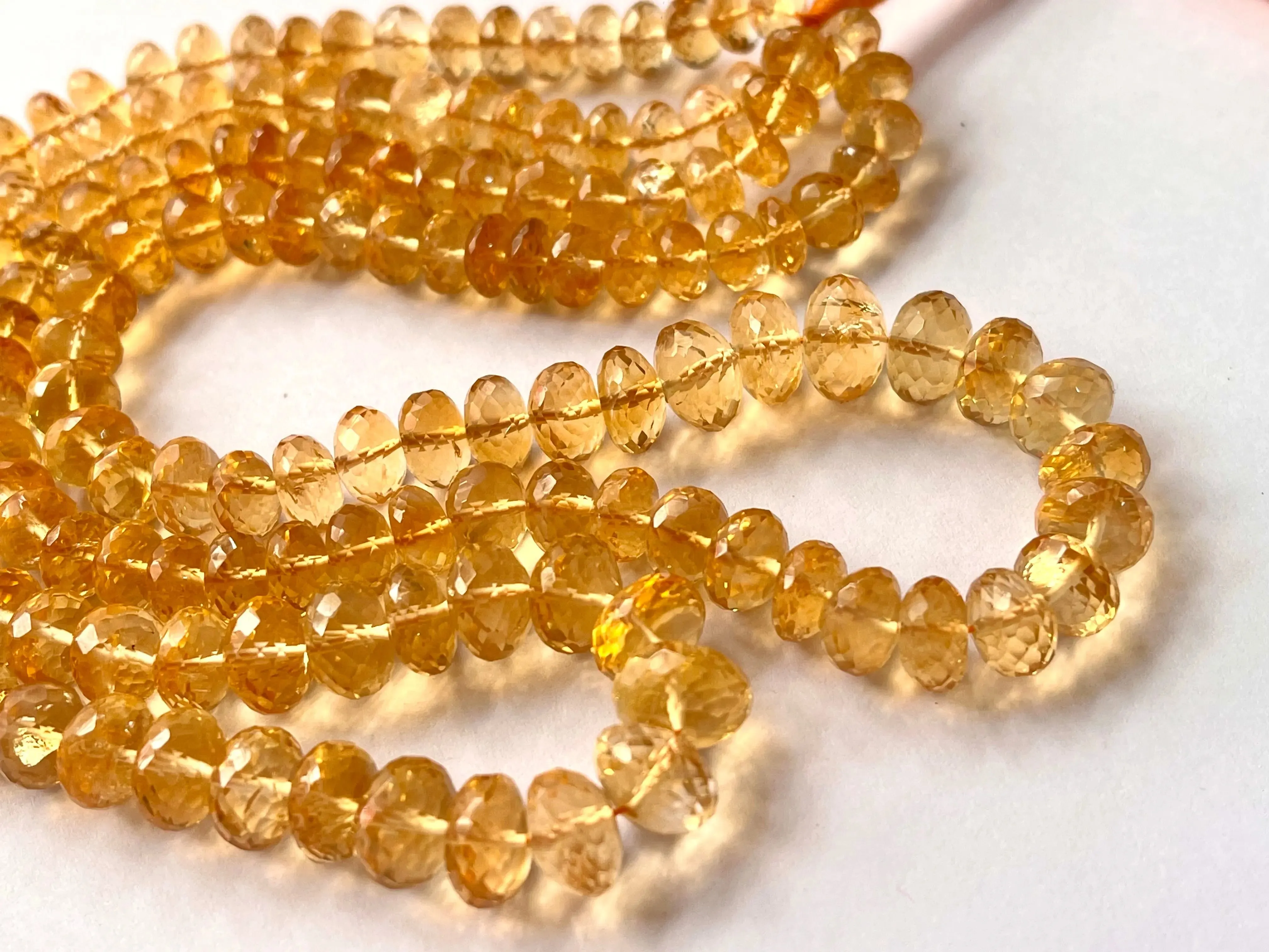 AAA Citrine faceted Rondelle Beads