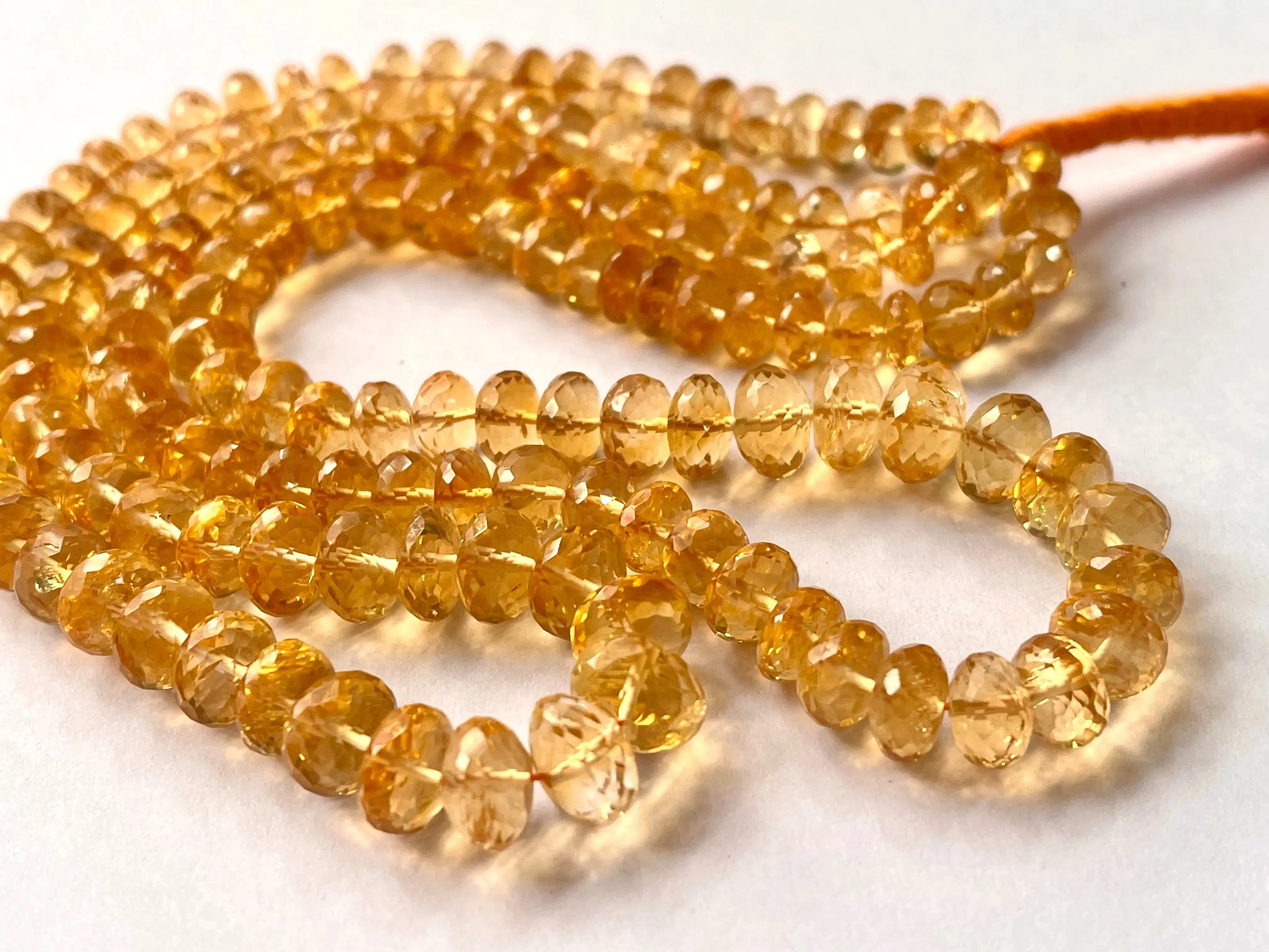 AAA Citrine faceted Rondelle Beads