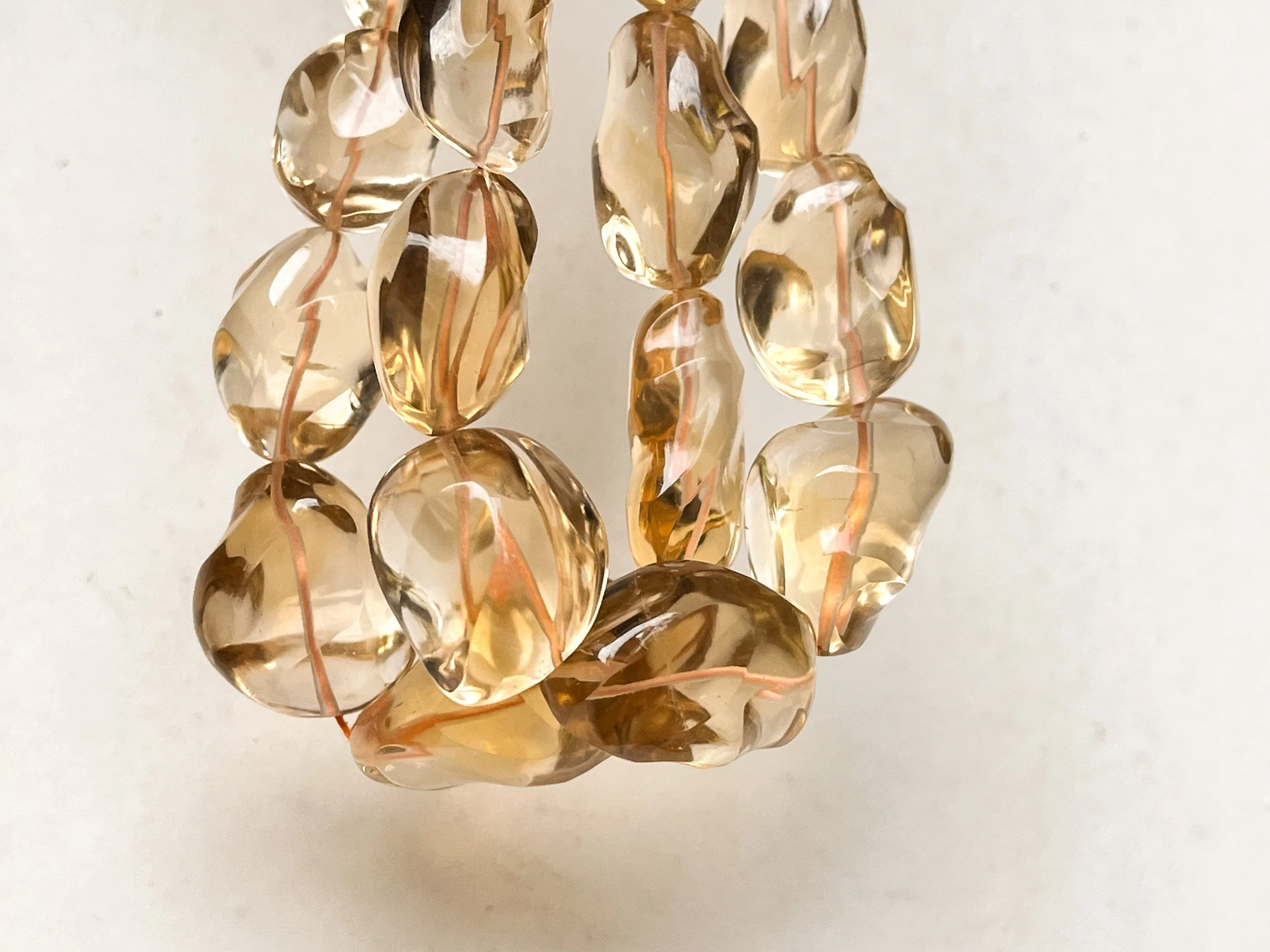 AAA Natural Citrine carved Big Wrinkled Tumble Shape Clear Quality Beads