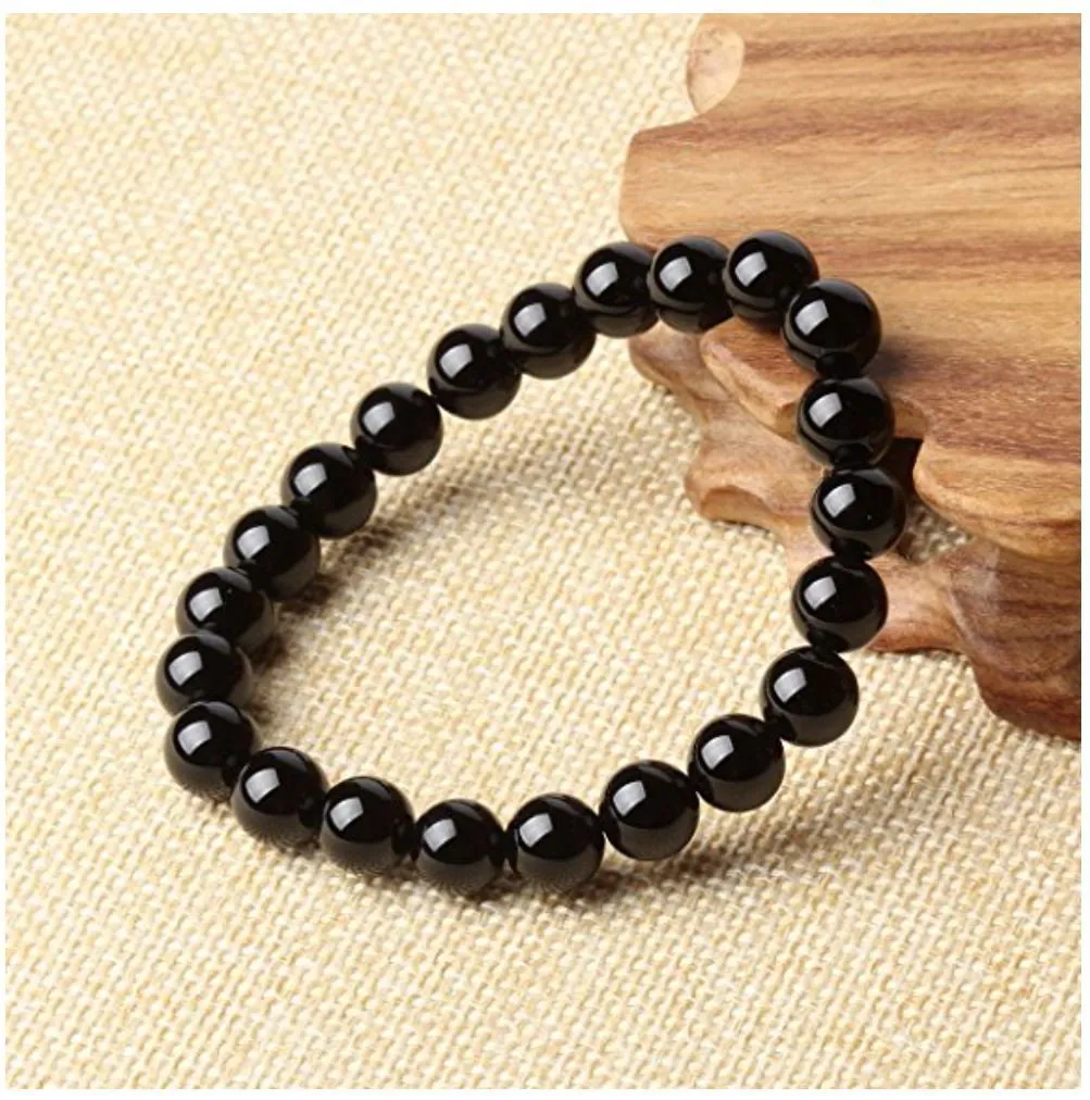 Adabele Natural Gemstone Bracelet 7.5 inch Stretchy Chakra Gems Stones 8mm (0.31") Beads Healing Crystal Quartz Women Men Girls Gifts (Unisex) 7.0 Inches agate