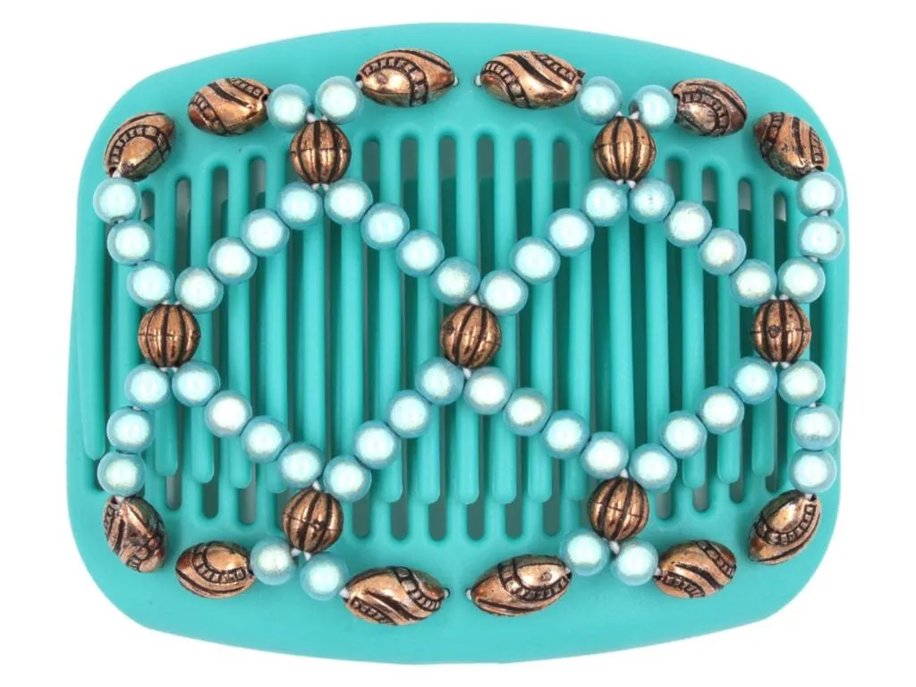 African Butterfly Hair Comb - Ndalena Turquoise 11
