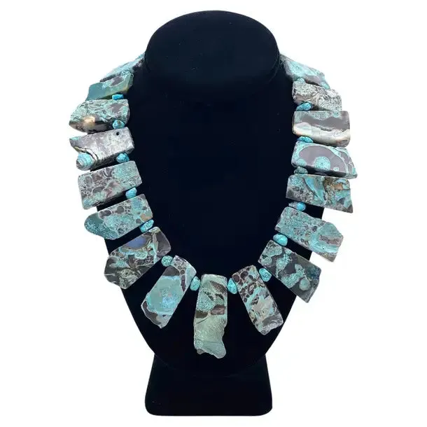 African Turquoise Two Sided Necklace