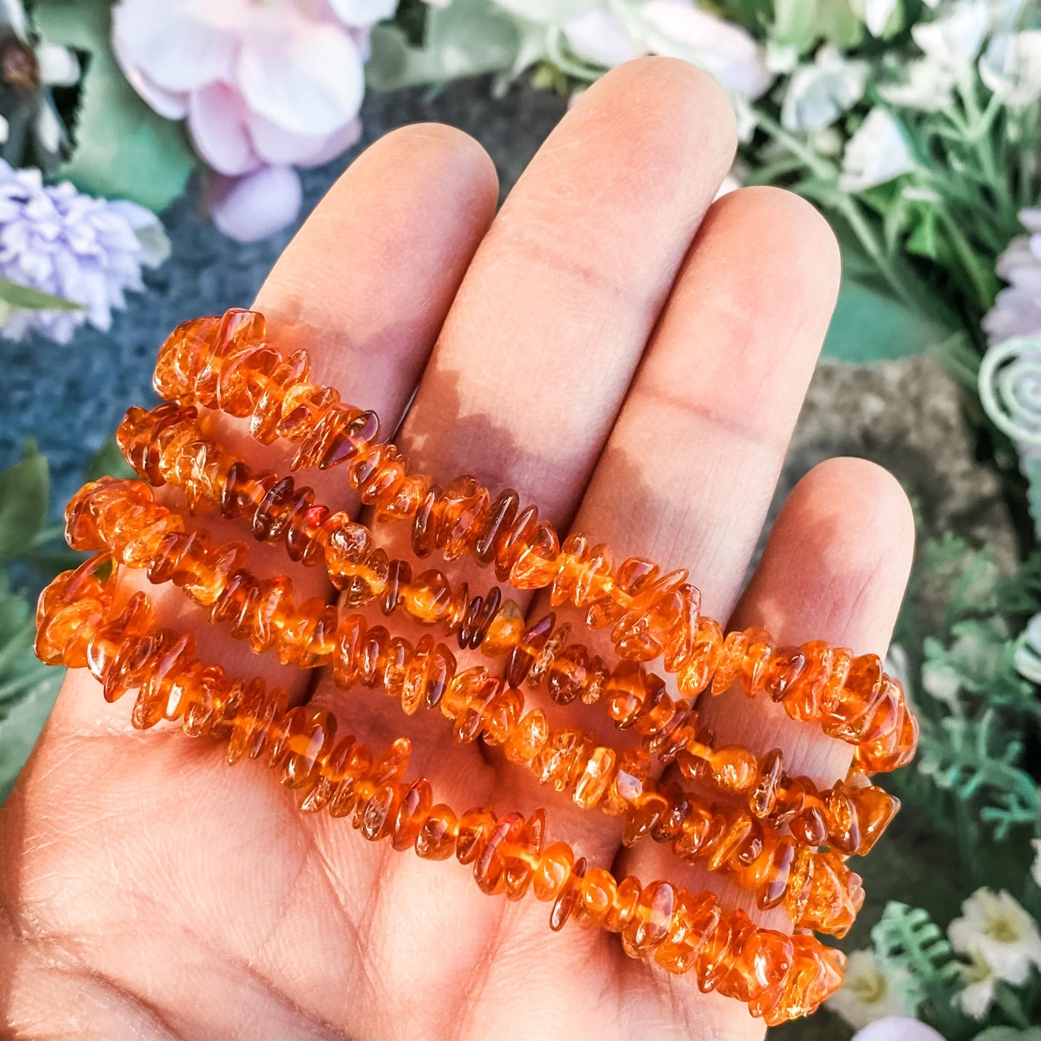 Amber Chip Stretch Bracelet