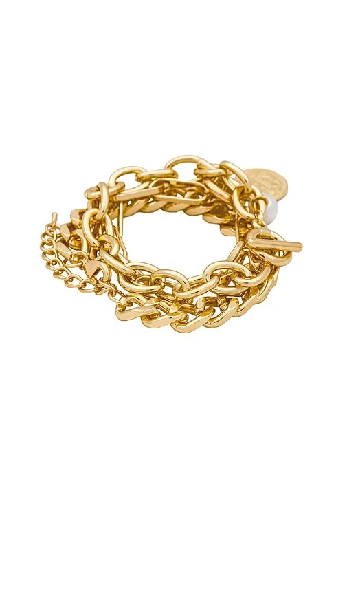 Amber Sceats x REVOLVE Lola Bracelet Set in Metallic Gold