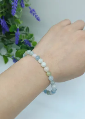 Aquamarine Morganite and Jade Beads Bracelet