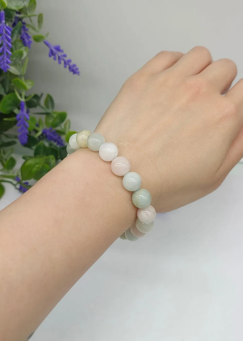 Aquamarine Morganite and Jade Beads Bracelet