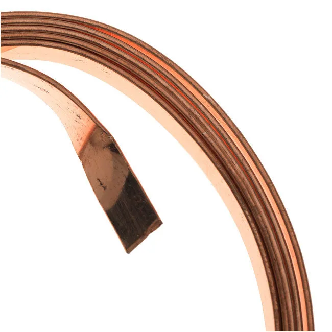Artistic Wire, Flat Craft Wire 5mm 21 Gauge Thick, 3 Foot Coil, Bare Copper