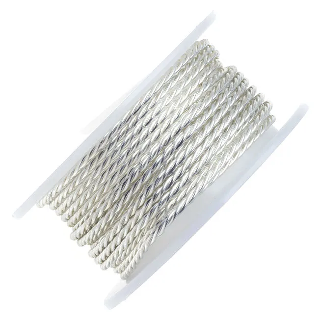 Artistic Wire, Twisted Craft Wire 18 Gauge Thick, Tarnish Resistant Silver (2 Yard Spool)