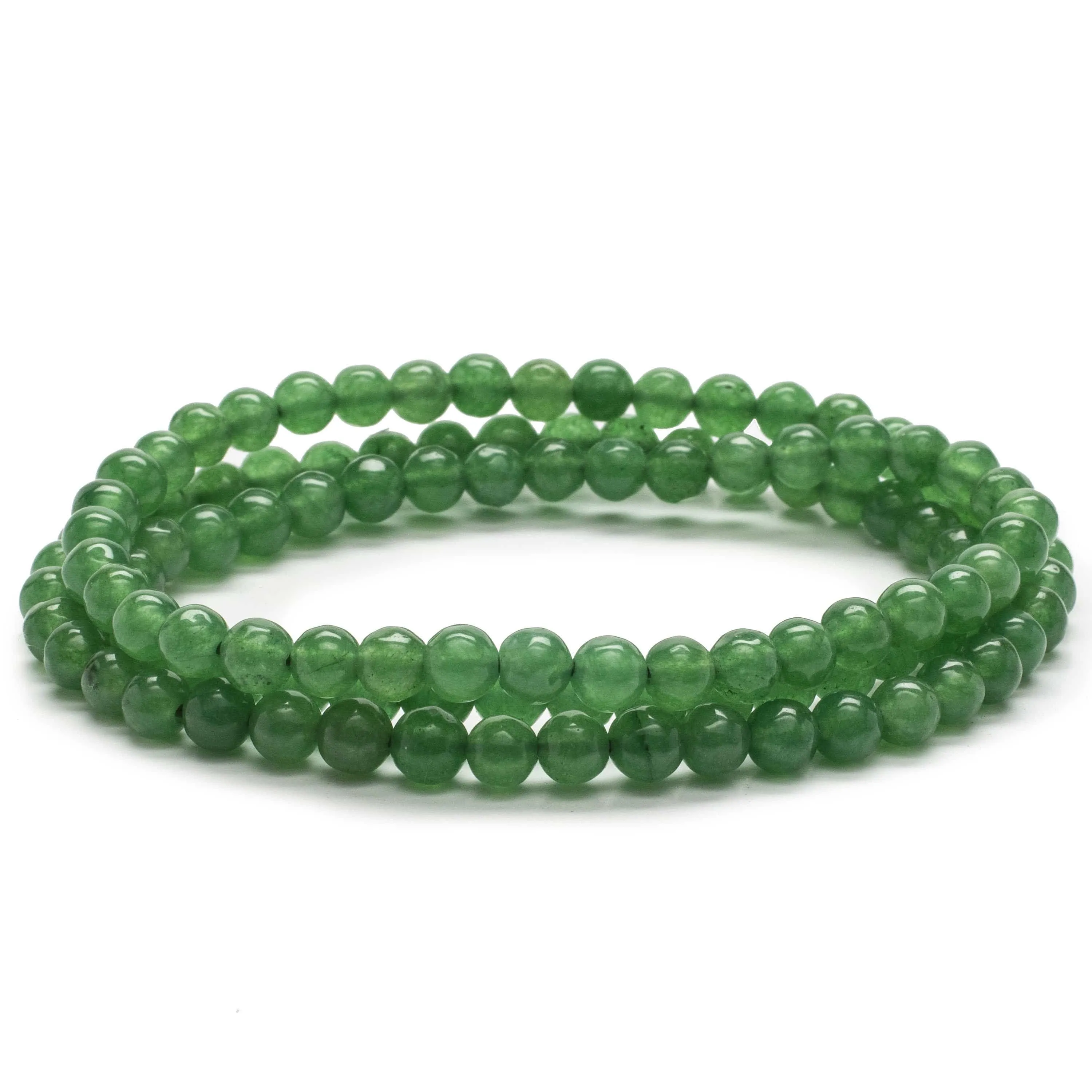 Aventurine 5mm Gemstone Beads Triple Wrap Elastic Bracelet