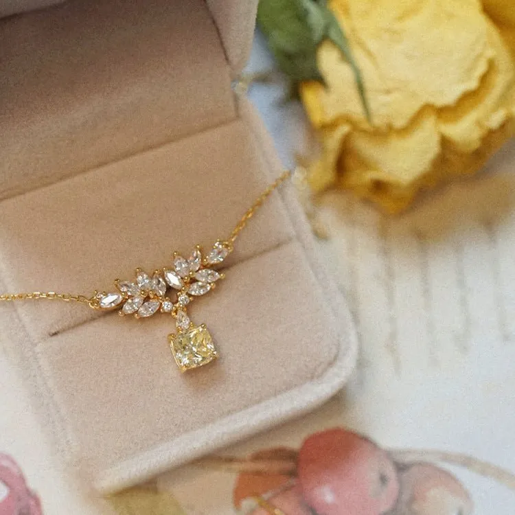 Baroque Citrine Necklace (Solid Silver)