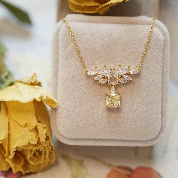 Baroque Citrine Necklace (Solid Silver)
