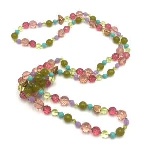 Berry Colored Katherine Necklace - hand-knotted vintage beads signature Leetie
