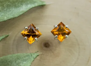 Citrine Earrings; Natural Untreated Uruguay Citrine; 1.155cts