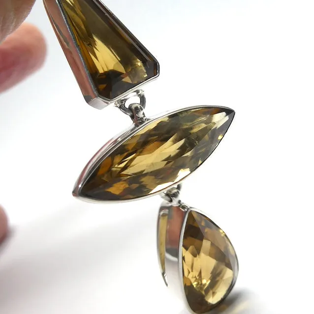 Citrine Pendant, AAA Grade Faceted Gemstones, 925 Sterling Silver, kt2