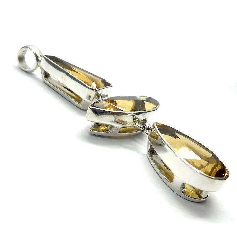 Citrine Pendant, AAA Grade Faceted Gemstones, 925 Sterling Silver, kt2