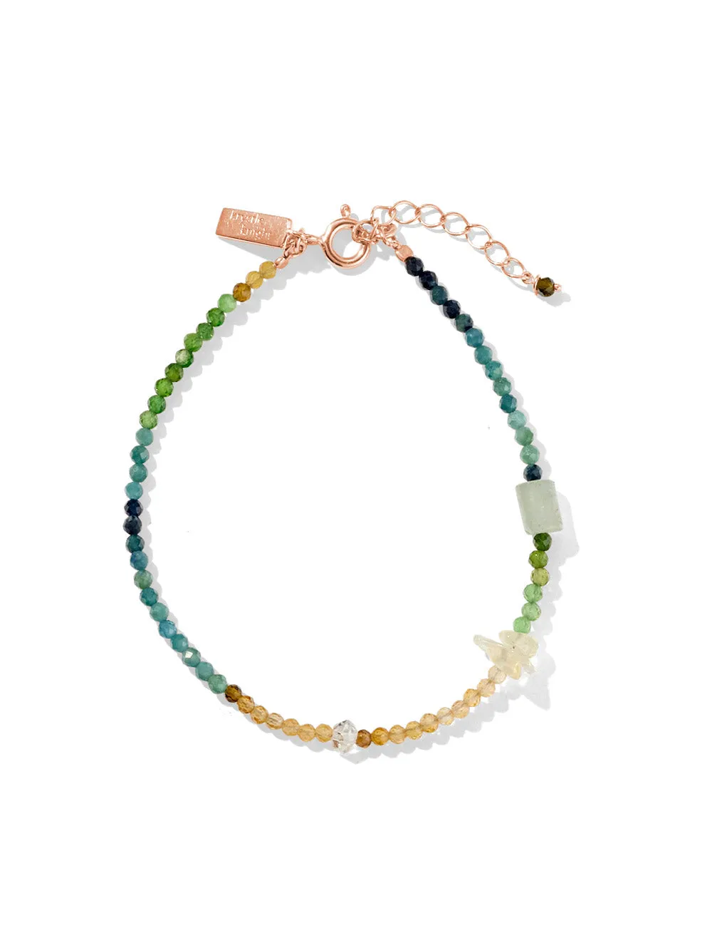 connection bracelet | tourmaline, aquamarine, herkimer   citrine