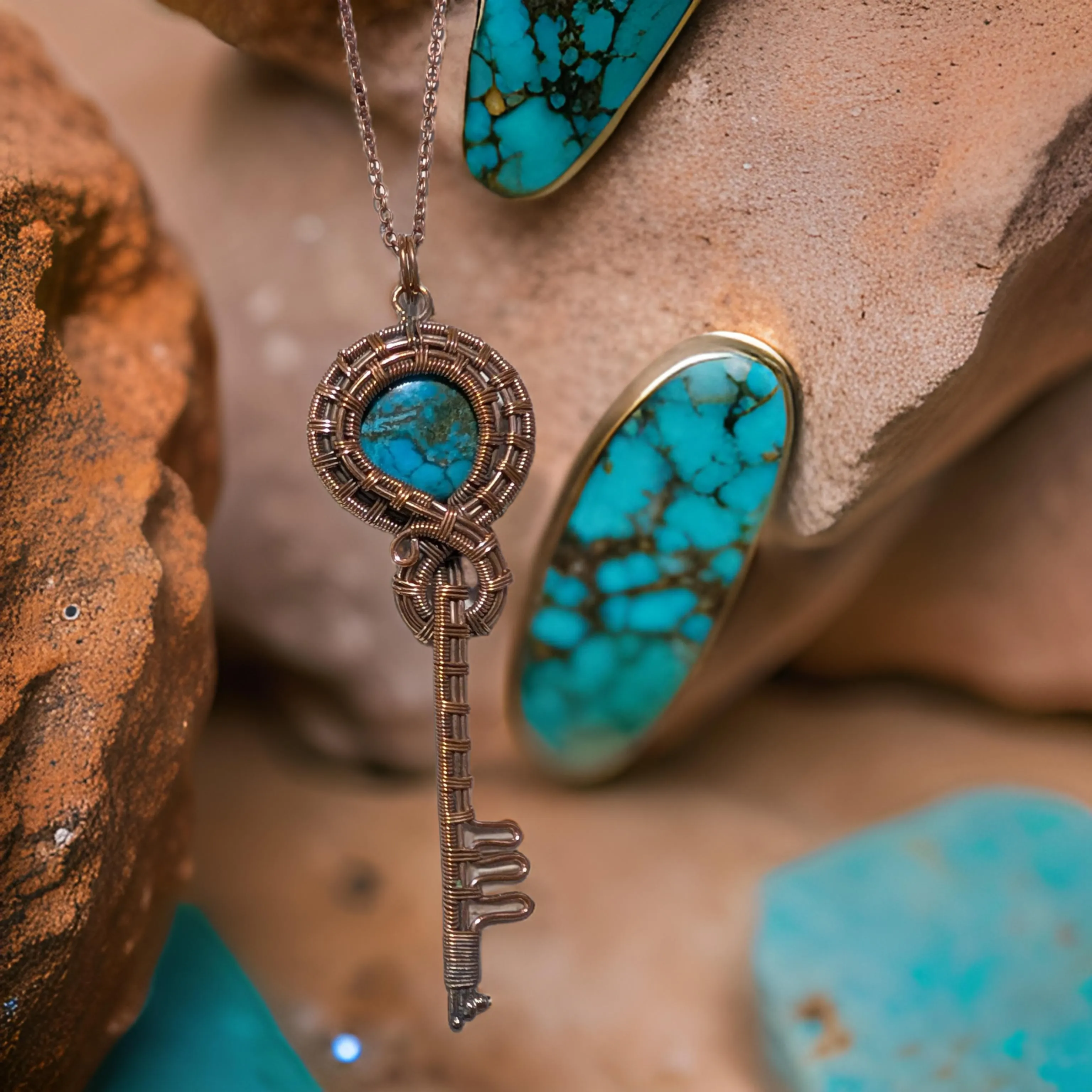 Copper- Turquoise - Necklace