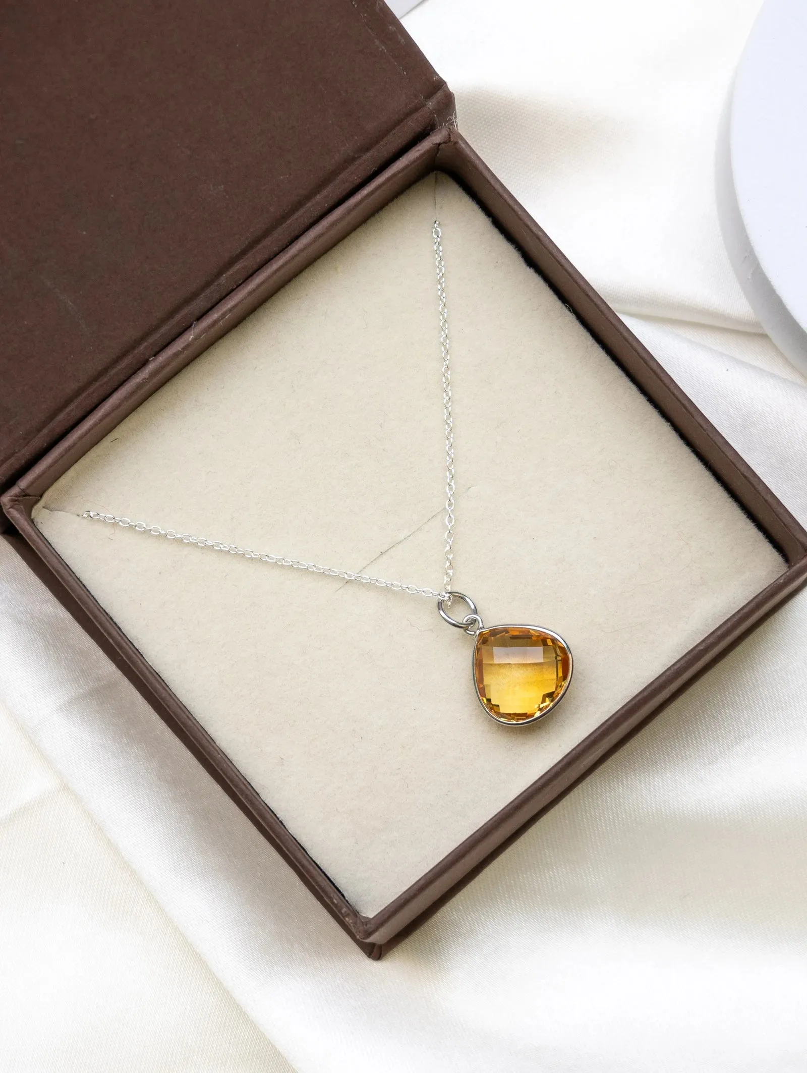 Drop of Light Citrine Necklace