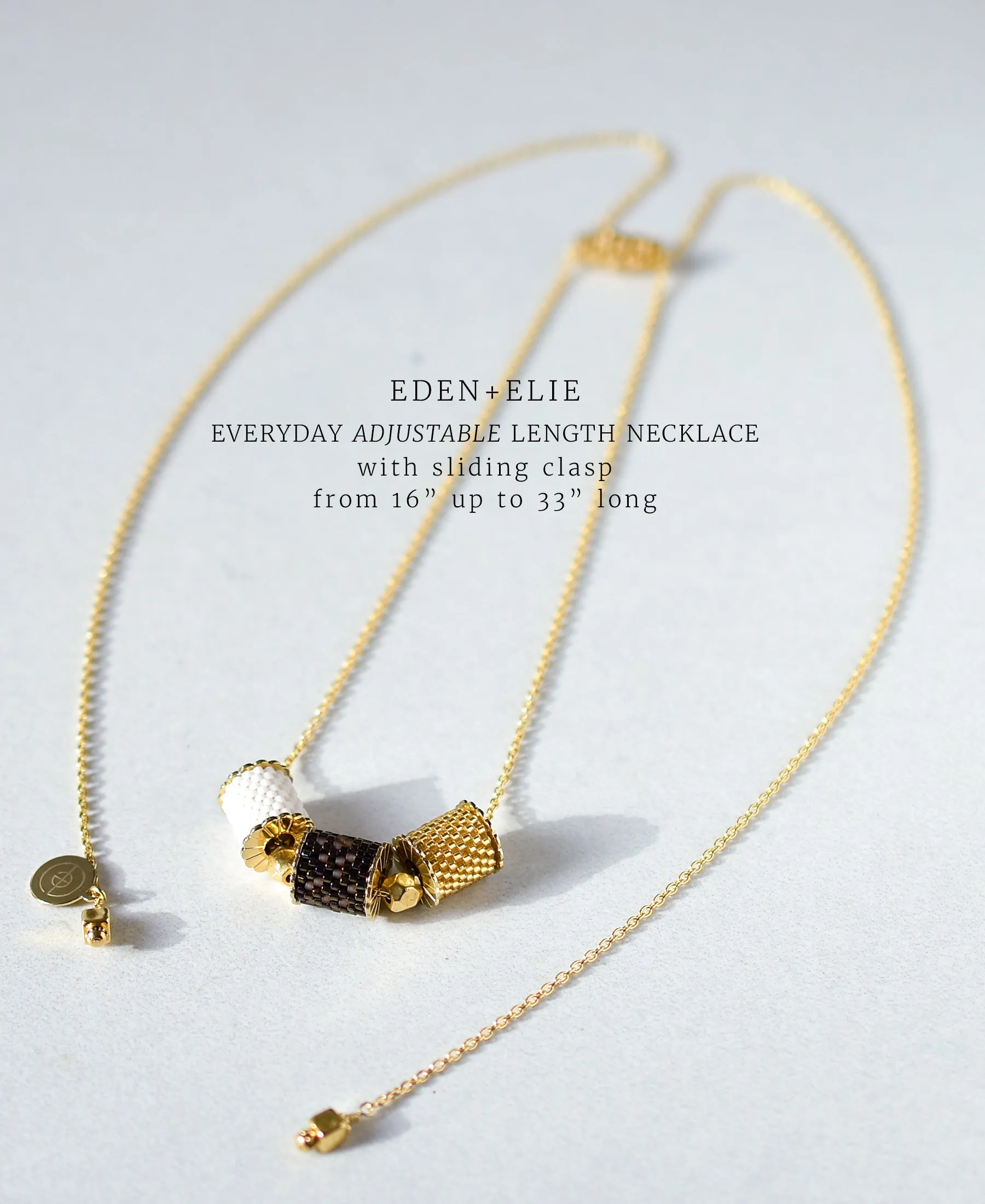 EDEN   ELIE Everyday Adjustable Length Necklace - serenity blue