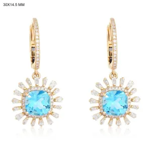 Golden Drop Diamond Earrings
