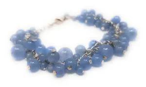 GSJ Aquamarine Multi-Sized Stoned Charm Bracelet