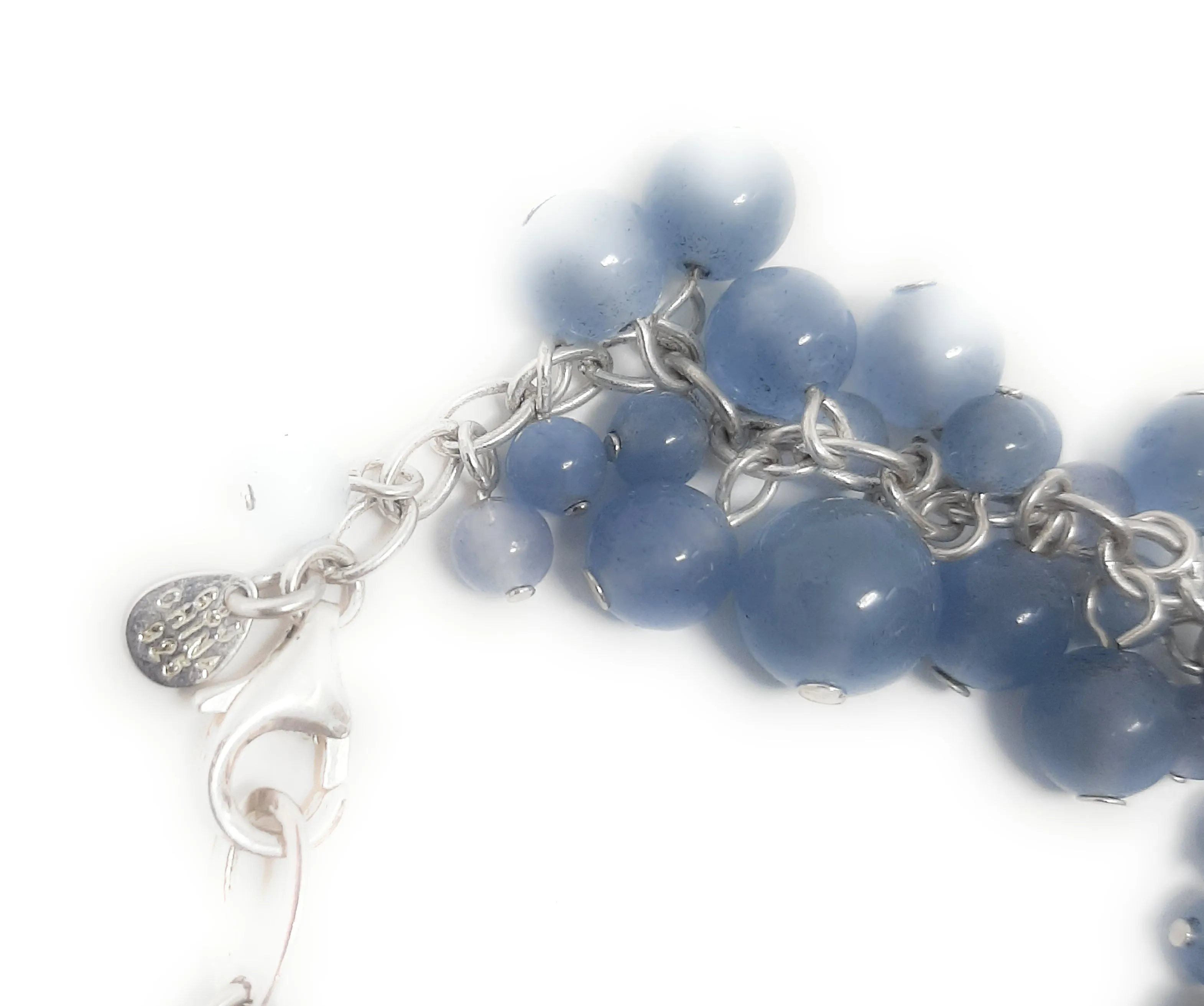 GSJ Aquamarine Multi-Sized Stoned Charm Bracelet