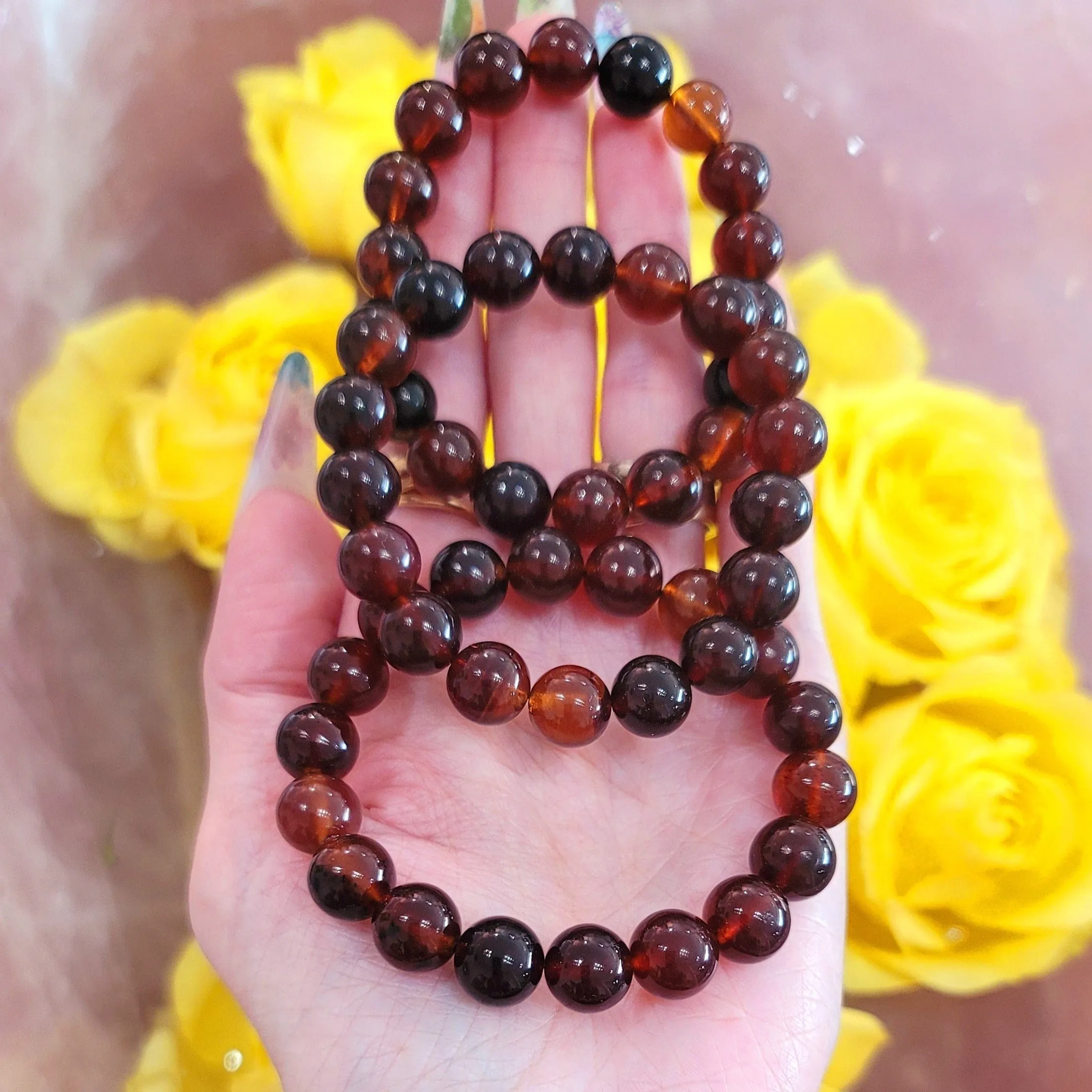 Indonesian Red Amber Bracelet for Healing, Pain Relief and Passion
