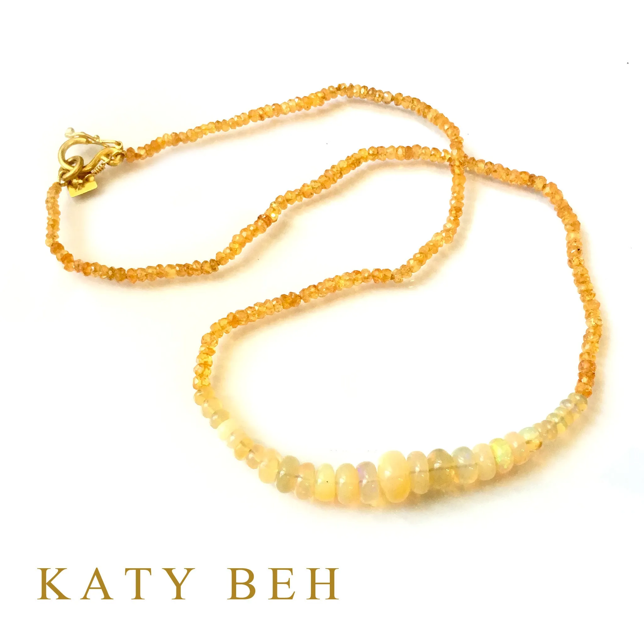 Josie Yellow Sapphire & Welo Fire Opal Necklace
