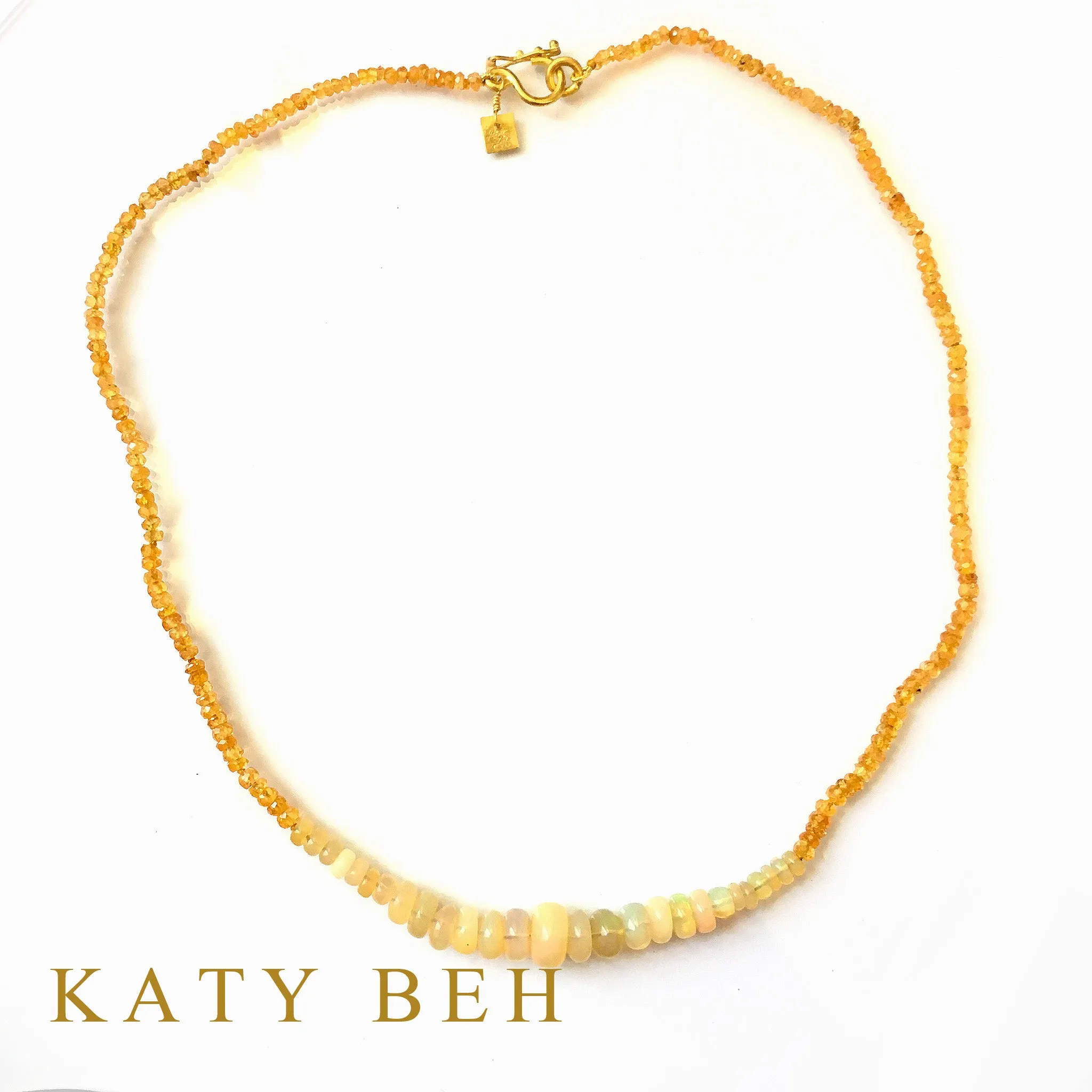 Josie Yellow Sapphire & Welo Fire Opal Necklace