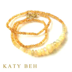 Josie Yellow Sapphire & Welo Fire Opal Necklace