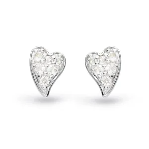 Kit Heath Desire Precious White Topaz Heart Stud Earrings