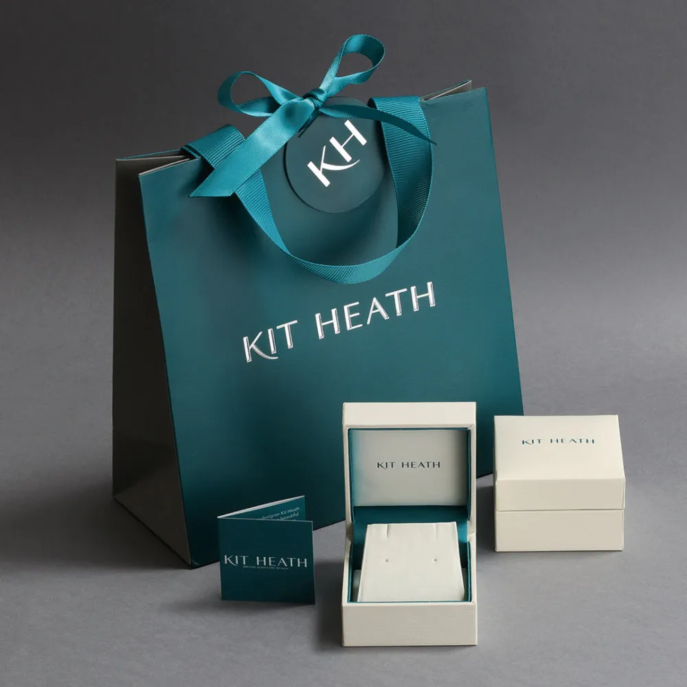 Kit Heath Desire Precious White Topaz Heart Stud Earrings
