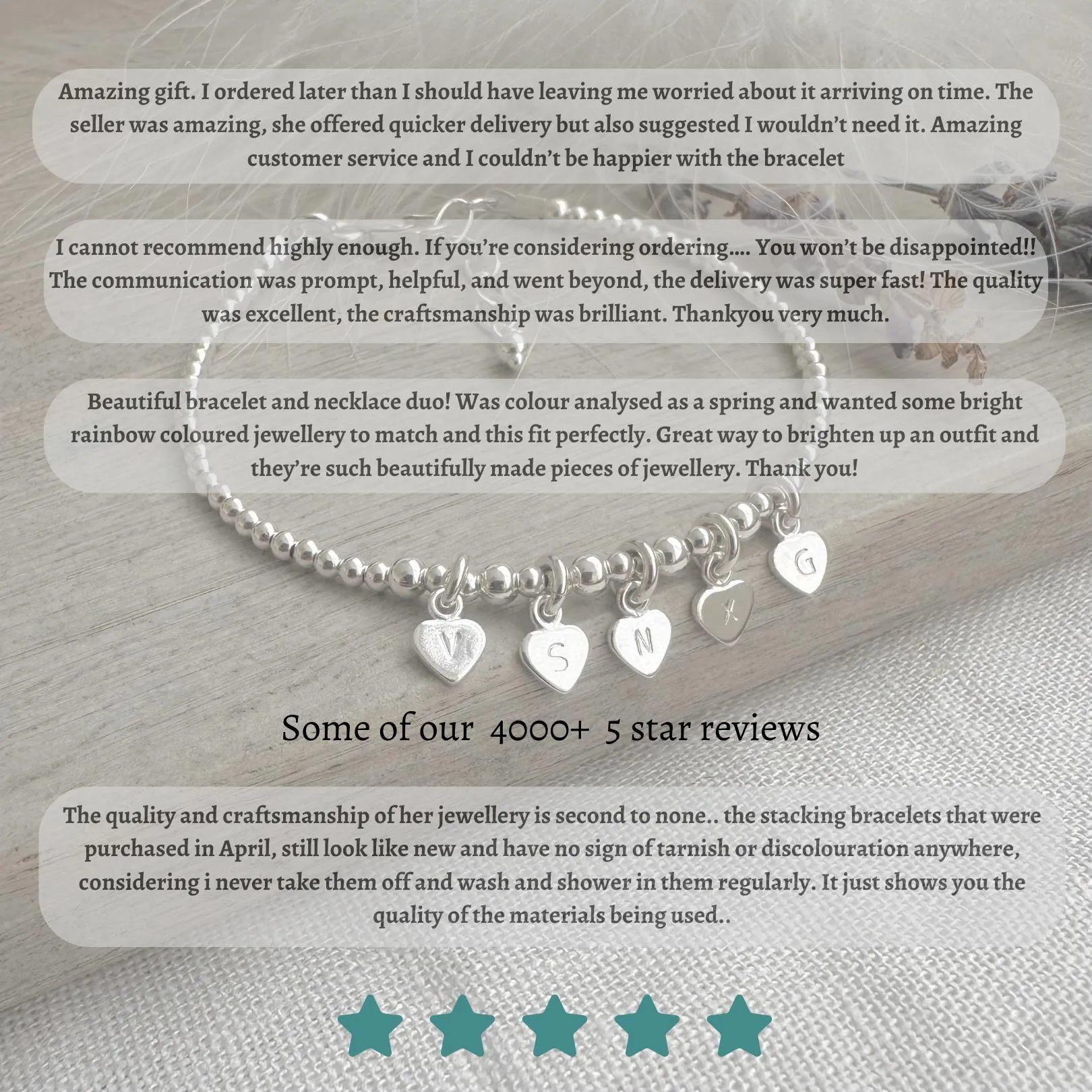 Layering Bracelet Set with birthstone, Sterling Silver Stacking Bracelet Set