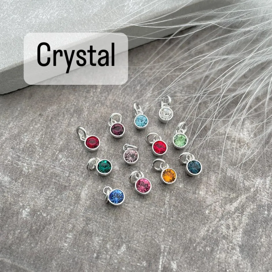 Layering Bracelet Set with birthstone, Sterling Silver Stacking Bracelet Set