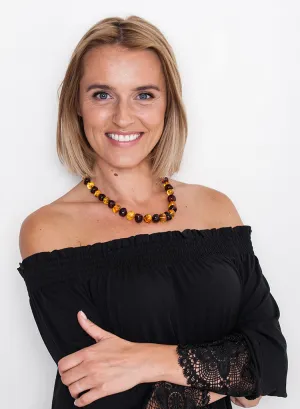 LUXURY AMBER NECKLACE FOR HER , LEMON & CHERRY