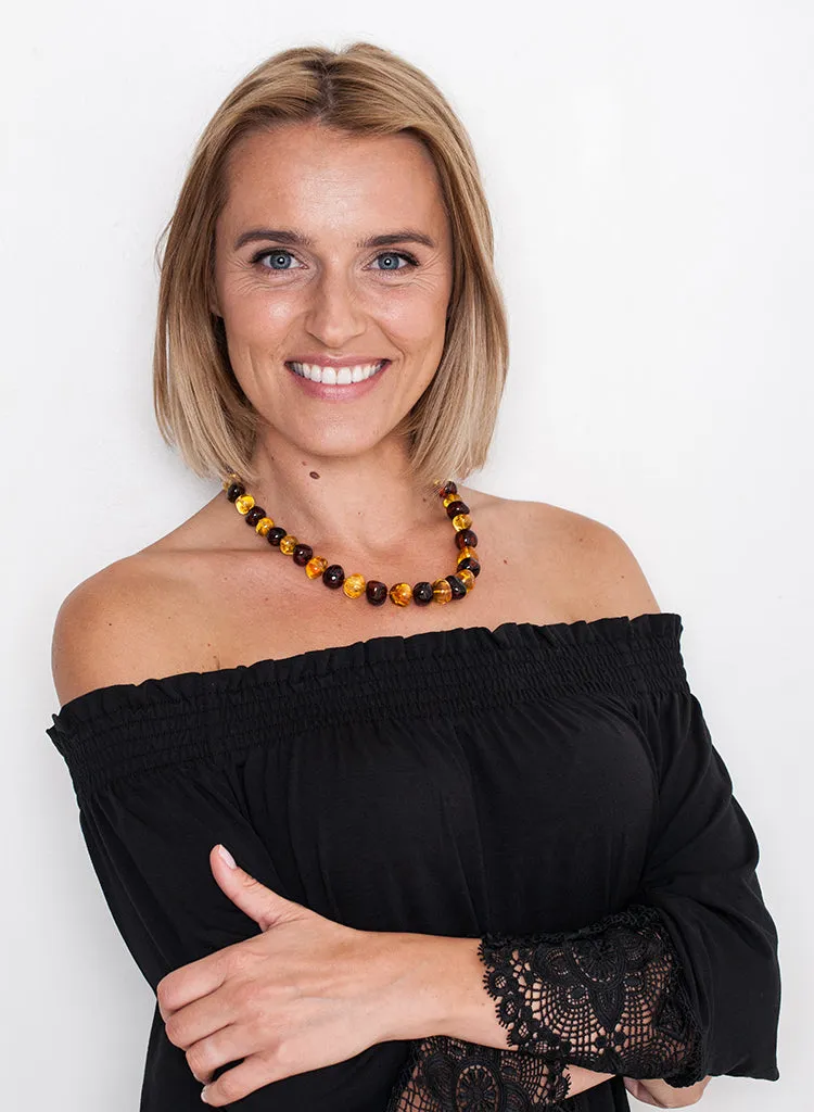 LUXURY AMBER NECKLACE FOR HER , LEMON & CHERRY
