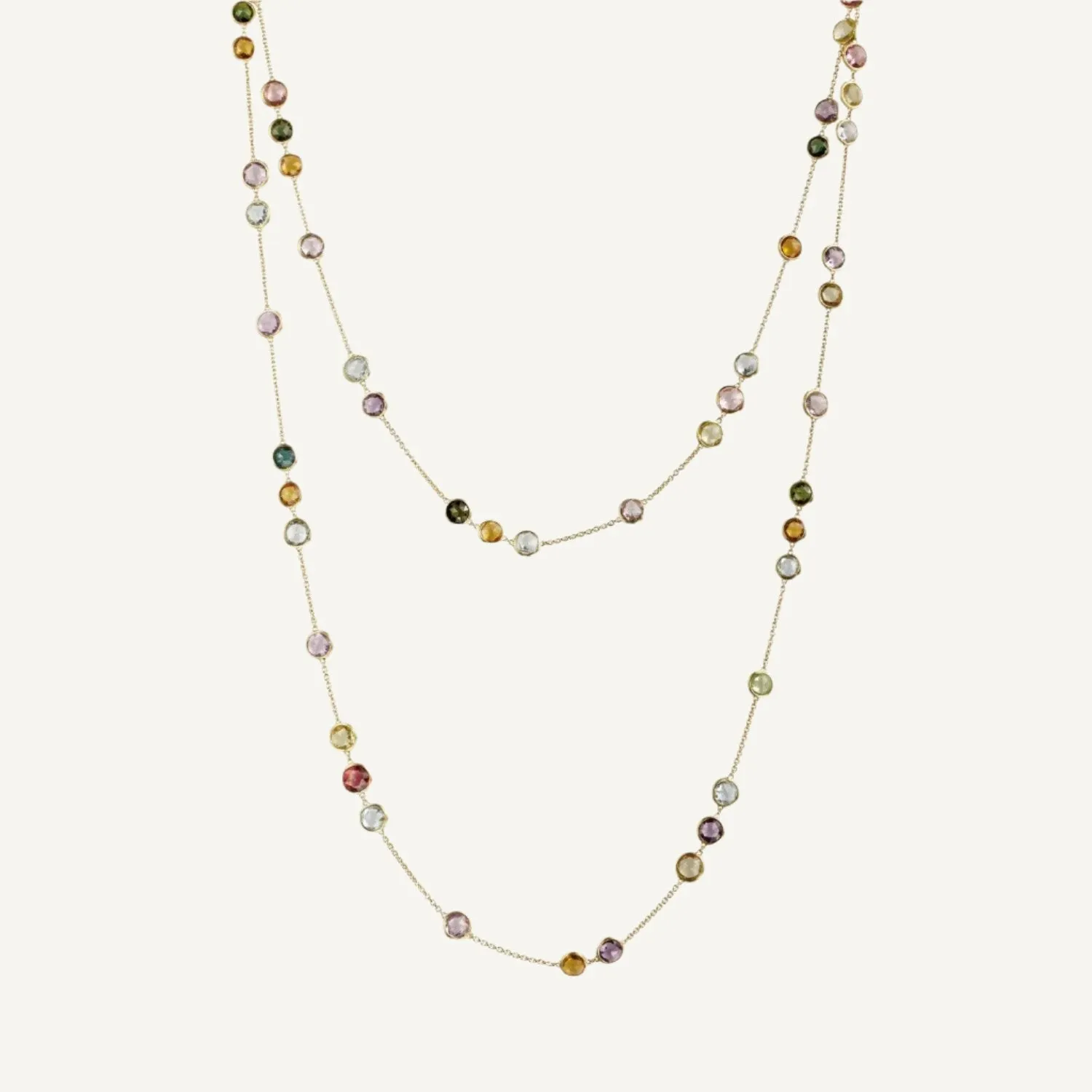 Marco Bicego Jaipur 18k Gold Gemstone Necklace Long